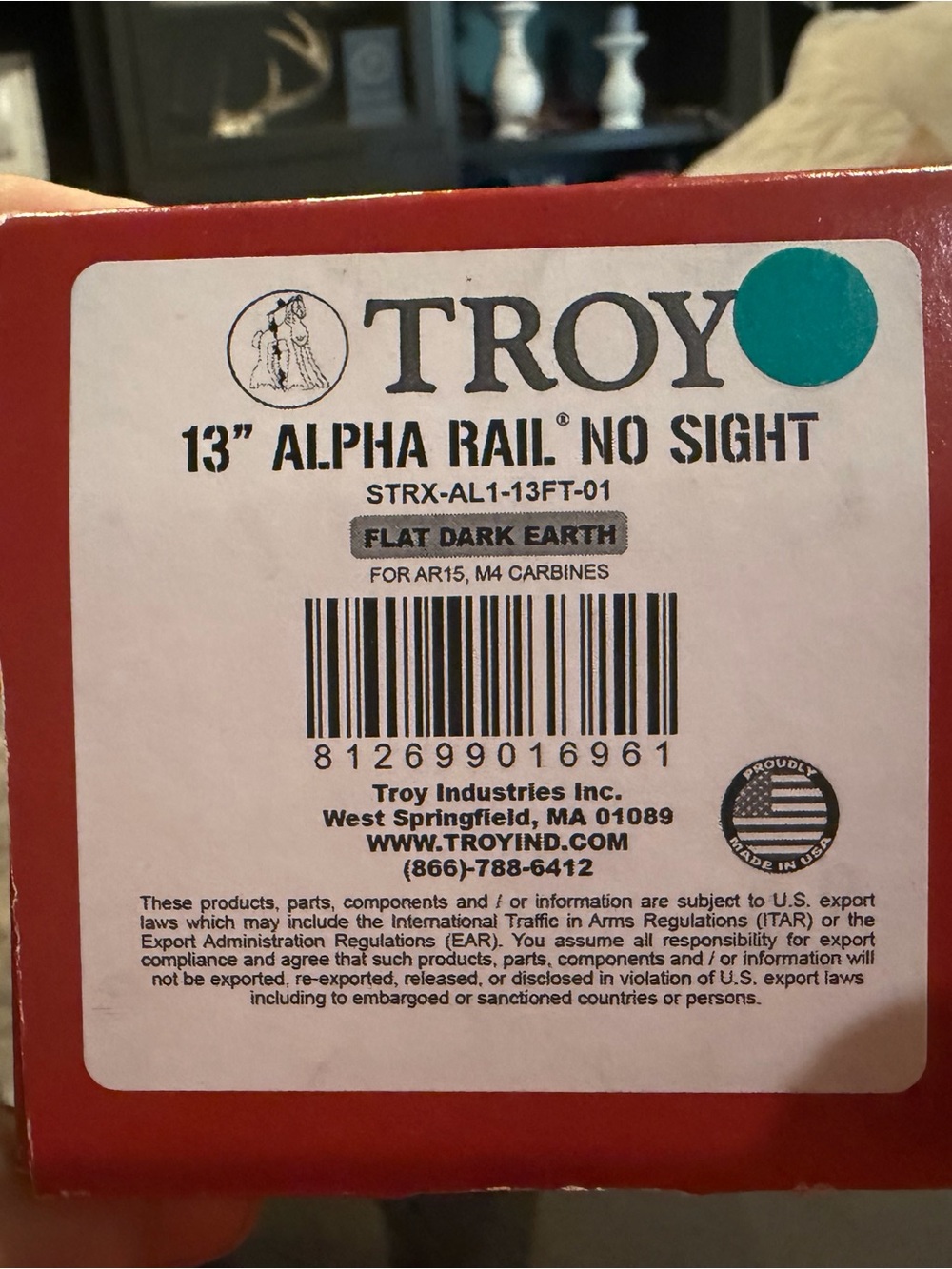 Troy 13" Alpha Rail No Sight in Flat Dark Earth